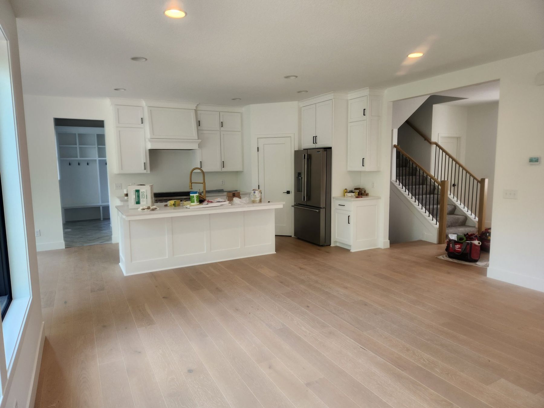 Finished great room and kitchen