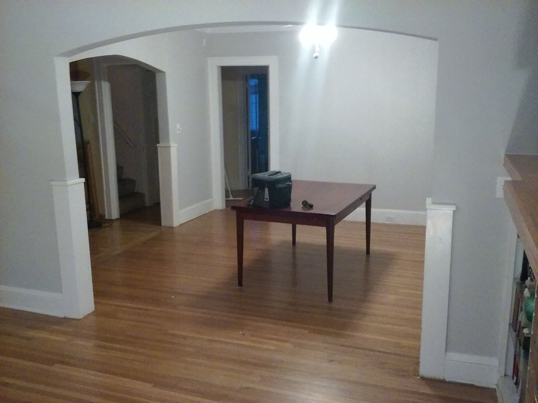 Arched openings with white trim