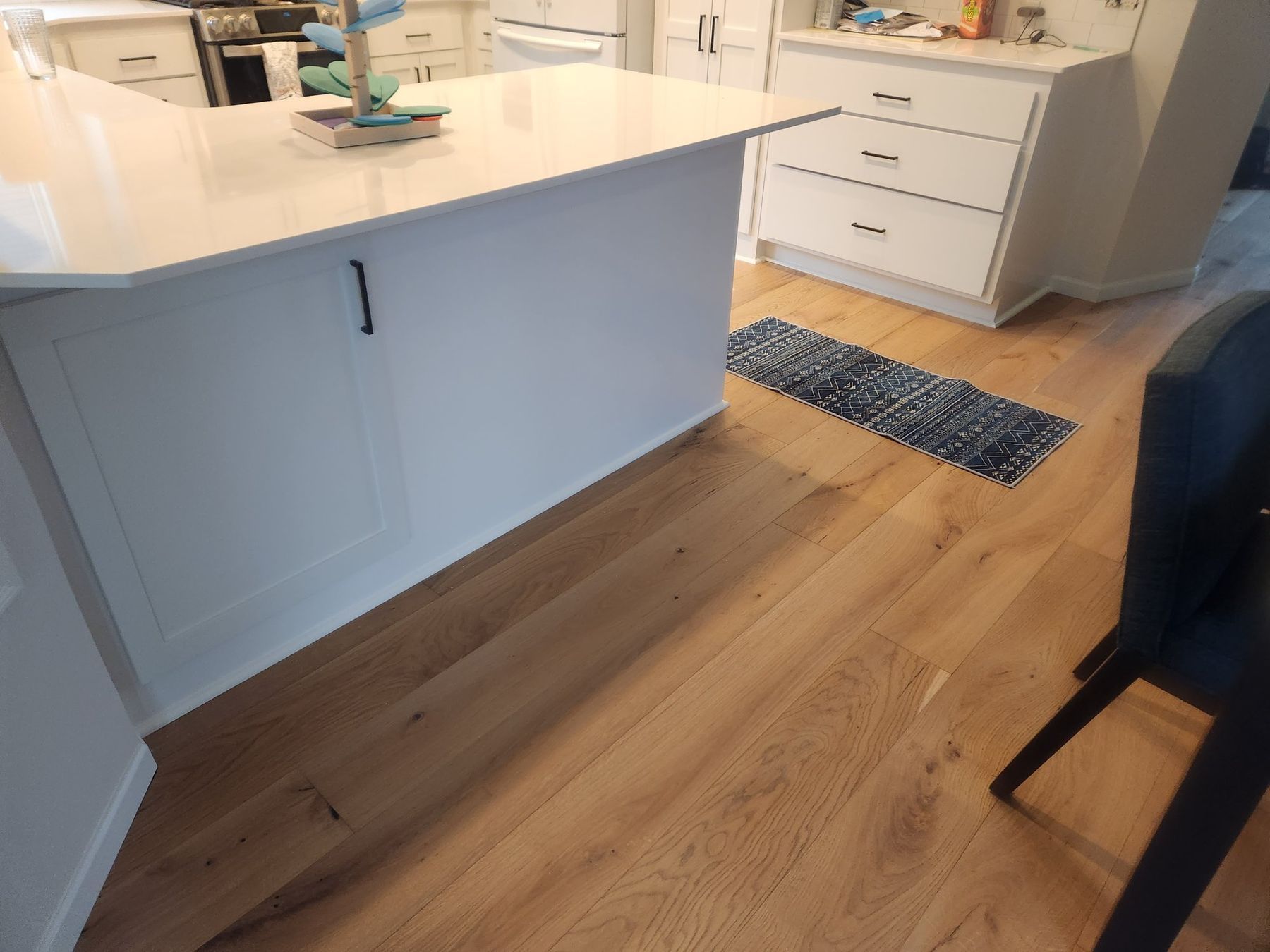 Kitchen island painted white