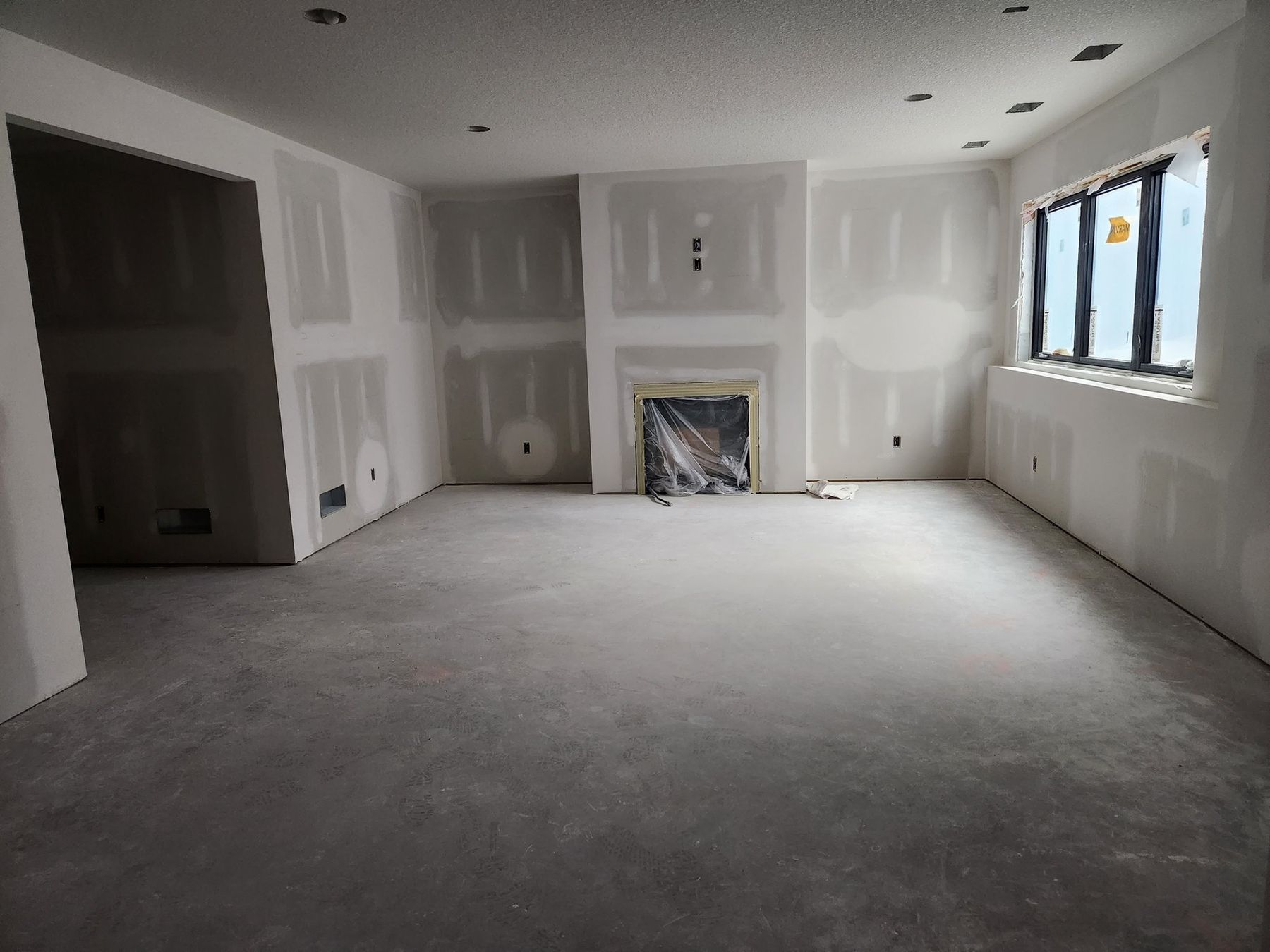 In progress: Finished lower-level family room